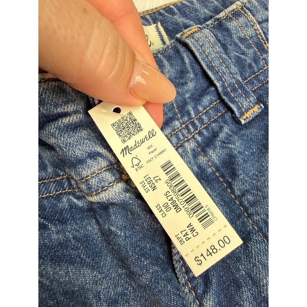 NWT Madewell High Rise Tapered Denim Trousers Blue Size 27 Relaxed Jeans - Picture 10 of 14